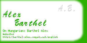 alex barthel business card